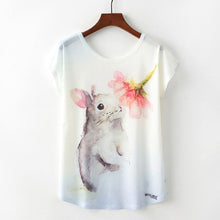 Load image into Gallery viewer, Summer New Women T-Shirts 2020 Harajuku Kawaii Cute Animal Nice Cat Unicorn Print T-shirt Causal O-Neck Short Sleeve Loose Tops
