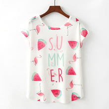 Load image into Gallery viewer, Summer New Women T-Shirts 2020 Harajuku Kawaii Cute Animal Nice Cat Unicorn Print T-shirt Causal O-Neck Short Sleeve Loose Tops

