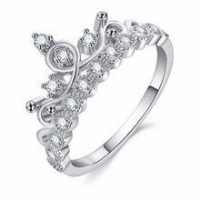 Load image into Gallery viewer, Fashion Luxury Crown Ring Statement Women Wedding Zircon Engagement Ring Trend Geometric Rose Gold Silver Romantic Party Gift
