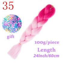 Load image into Gallery viewer, LISI HAIR 24 Inch Braiding Hair Extensions Jumbo Crochet Braids Synthetic Hair style 100g/Pc Pure Blonde Pink Green
