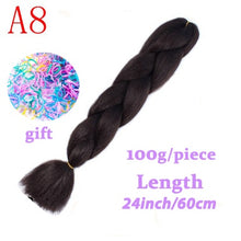 Load image into Gallery viewer, LISI HAIR 24 Inch Braiding Hair Extensions Jumbo Crochet Braids Synthetic Hair style 100g/Pc Pure Blonde Pink Green
