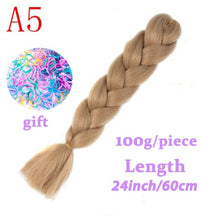 Load image into Gallery viewer, LISI HAIR 24 Inch Braiding Hair Extensions Jumbo Crochet Braids Synthetic Hair style 100g/Pc Pure Blonde Pink Green
