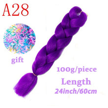 Load image into Gallery viewer, LISI HAIR 24 Inch Braiding Hair Extensions Jumbo Crochet Braids Synthetic Hair style 100g/Pc Pure Blonde Pink Green
