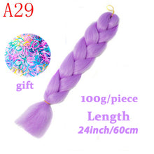 Load image into Gallery viewer, LISI HAIR 24 Inch Braiding Hair Extensions Jumbo Crochet Braids Synthetic Hair style 100g/Pc Pure Blonde Pink Green
