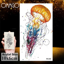 Load image into Gallery viewer, Watercolor Astronaut Universe Temporary Tattoos Sticker For Kids Fake Tattoo Planets Star Tatoos Children Waterproof Space Man
