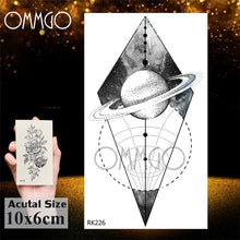 Load image into Gallery viewer, Watercolor Astronaut Universe Temporary Tattoos Sticker For Kids Fake Tattoo Planets Star Tatoos Children Waterproof Space Man
