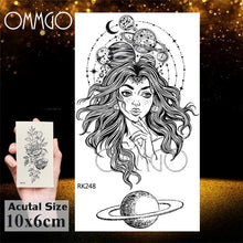Load image into Gallery viewer, Watercolor Astronaut Universe Temporary Tattoos Sticker For Kids Fake Tattoo Planets Star Tatoos Children Waterproof Space Man
