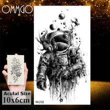 Load image into Gallery viewer, Watercolor Astronaut Universe Temporary Tattoos Sticker For Kids Fake Tattoo Planets Star Tatoos Children Waterproof Space Man

