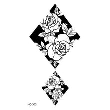 Load image into Gallery viewer, Hot 1PC Popular Ballet Black White Flowers Tattoos Sticker Temporary Drawing Body Art Fake Water Transfer
