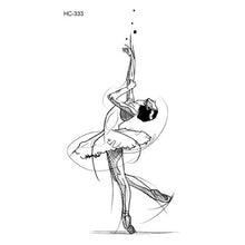 Load image into Gallery viewer, Hot 1PC Popular Ballet Black White Flowers Tattoos Sticker Temporary Drawing Body Art Fake Water Transfer
